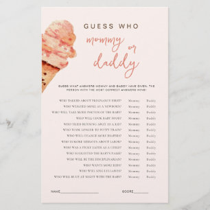 Lámina Ice Cream Baby Shower Adivina Quién