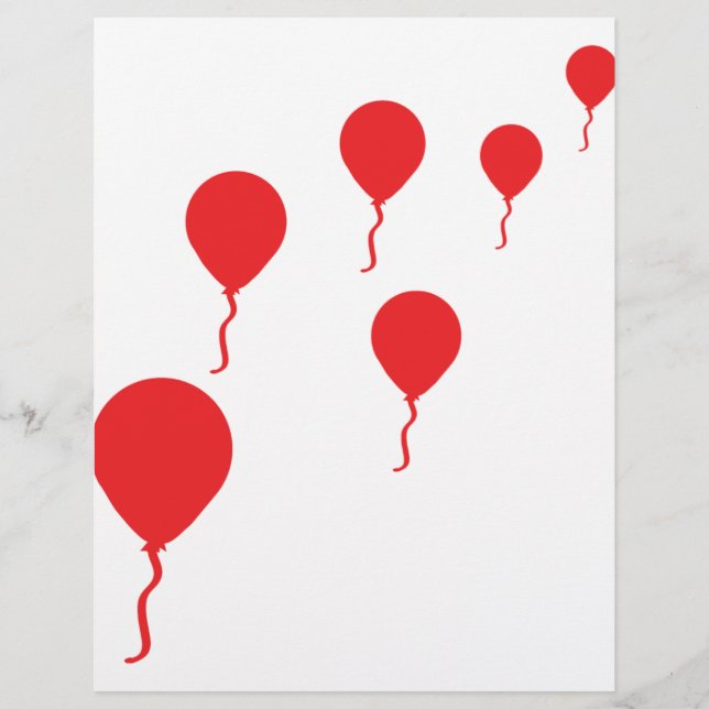 Lámina icono de globos fiestas rojos (Anverso)