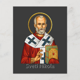 Lámina Icono de la letra serbia ortodoxa de San Nicolás