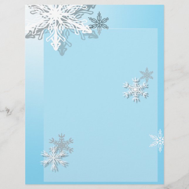Lámina Icy Snowflake Letterhead Stacionary (Anverso)