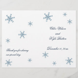 Lámina Icy Winter Snowflake Wedding Program