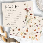 Lámina Ideas de Boho Date Night<br><div class="desc">El Boho Date Night Ideas es elegante y elegante y cuenta con hermosas acuarelas pintadas a mano y flores silvestres dispuestas como un bonito ramo. Encontrar elementos coincidentes en la colección Boho Wildflower Bridal Shower.</div>