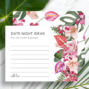 Lámina Ideas de Noche de Cita Floral Tropical Colorida