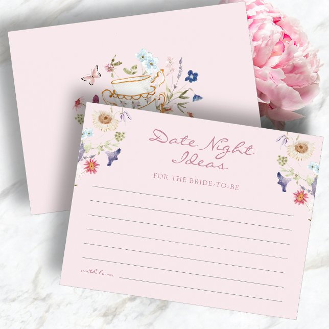 Lámina Ideas de Noche de Noche Rosa (Pink Floral Tea Party Bridal Date Night Ideas by Painted Paperie
)