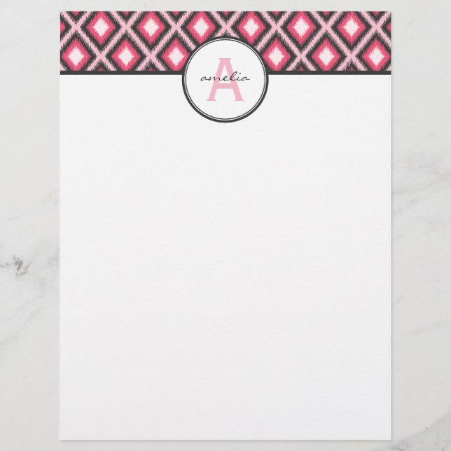 Lámina Ikat rosa (Anverso)