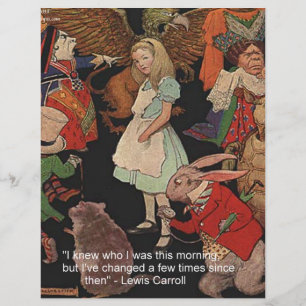 Lámina Ilustración de Lewis Carroll y cita de cambio ment