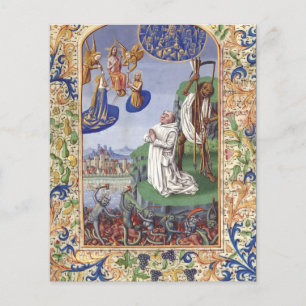 Lámina Ilustración medieval de San Bernardo de Clairvaux