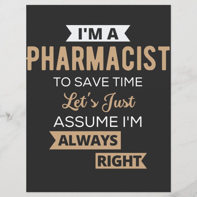 Lámina I'm A Pharmacist To Save Time Let's Just Assume (Anverso)