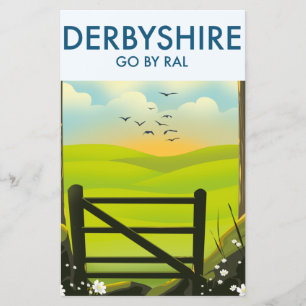 Lámina Imán del cartel de viaje del paisaje de Derbyshire