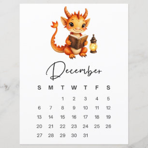 Lámina Impresión de arte de dragón bebé de diciembre Cale