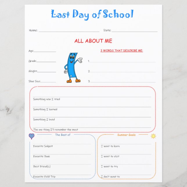 Lámina Impresión de entrevista de último día escolar (Anverso)