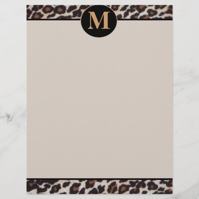 Lámina Impresión de leopardo estilo monograma (Anverso)