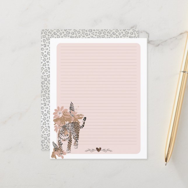 Lámina Impresión de leopardo, papel de escritura de la ju (Anverso/Reverso In Situ)