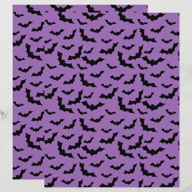 Lámina Impresión de murciélagos voladores de Halloween, p (Anverso / Reverso)