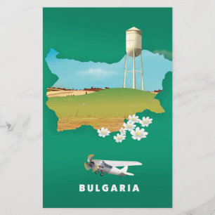 Lámina impresión de viaje mapa de Bulgaria