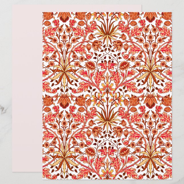 Lámina Impresión de William Morris Hyacinth, Naranja y be (Anverso / Reverso)