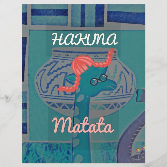 Lámina Impresión divertida de una jirafa africana (Anverso)