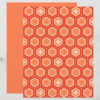 Lámina Impresión Hexagonal Kimono, Naranja mandarín