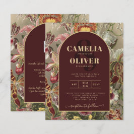 Lámina Impresionante Boda Botánica Borgoña Floral