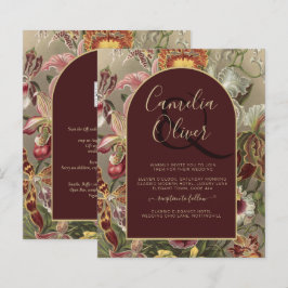 Lámina Impresionante Boda Botánica Borgoña Floral