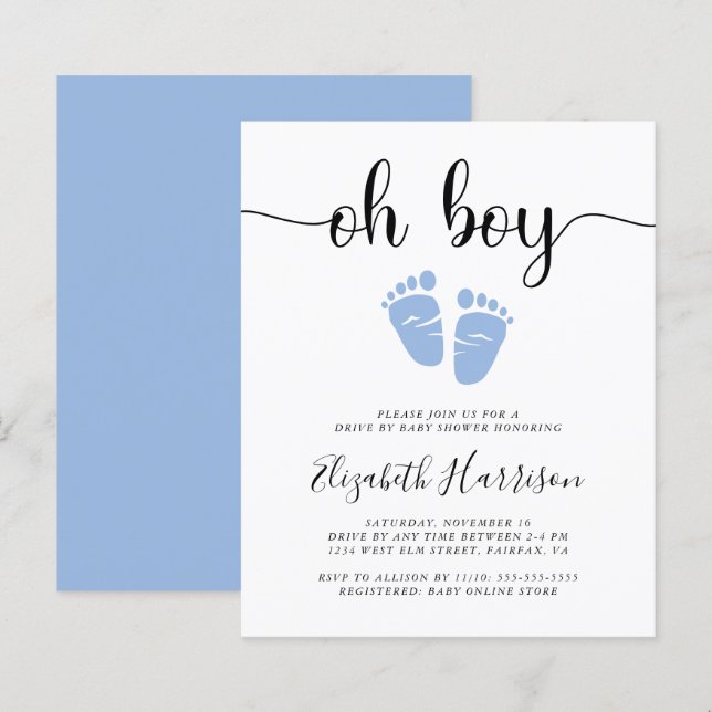 Lámina Impulso azul de presupuesto por invitación de Baby (Anverso / Reverso)