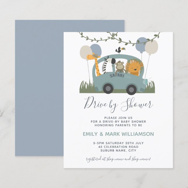 Lámina Impulso Presupuestario De Baby Shower Safari Anima (Anverso / Reverso)