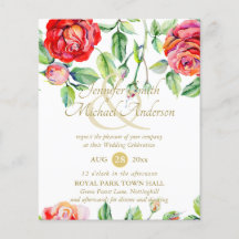 Indulgente Roses Rojos Acuarela Ampersand Gold