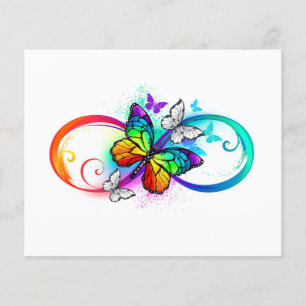 Lámina Infinidad brillante con la mariposa arcoiris