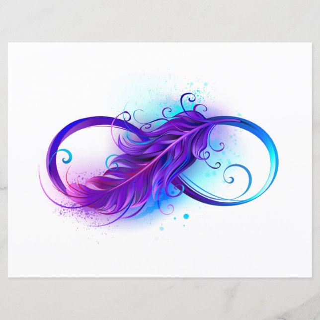 Lámina Infinito con plumas púrpura (Anverso)