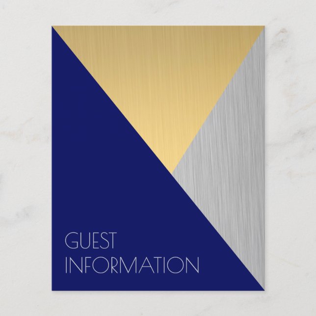 Lámina Información de invitado del Boda azul de la marina (Anverso)