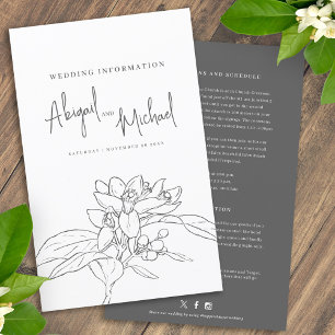Lámina información de invitado del boda de floración del 