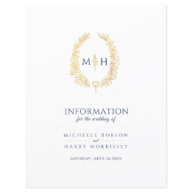 Información de invitado del boda de guirnaldas con