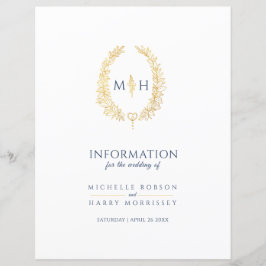 Lámina Información de invitado del boda de guirnaldas con