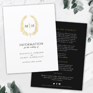 Lámina Información de invitado del boda de guirnaldas de