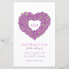 Lámina Información de invitado del boda de tulipán morado