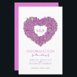 Lámina Información de invitado del boda de tulipán morado<br><div class="desc">Hoja de información de los bodas del buquet de corazón tulipán. Hermoso folleto de información boda ideal para ayudar a su invitado a entender cómo llegar a su destino boda y ver el horario, información de alojamiento y detalles de las etiquetas de los medios sociales en su día de boda....</div>