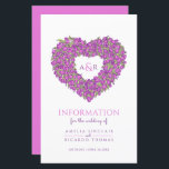 Lámina Información de invitado del boda de tulipán morado<br><div class="desc">Hoja de información de los bodas del buquet de corazón tulipán. Hermoso folleto de información boda ideal para ayudar a su invitado a entender cómo llegar a su destino boda y ver el horario, información de alojamiento y detalles de las etiquetas de los medios sociales en su día de boda....</div>