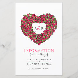 Lámina Información de invitado sobre el boda de tulipanes