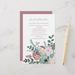 Lámina Información para invitados de flores pintadas romá