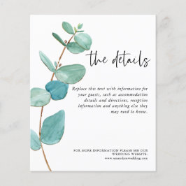 Lámina Información sobre el Boda del eucalipto azul presu