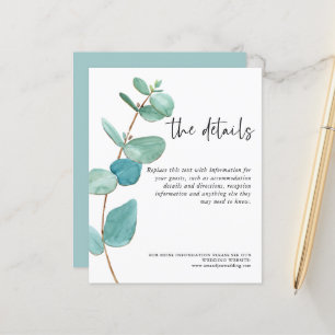 Lámina Información sobre el Boda del eucalipto azul presu