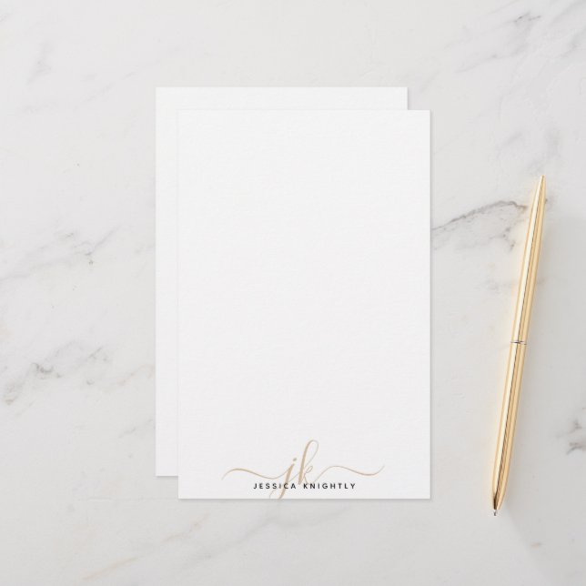 Lámina Iniciales de monograma de oro de estilo moderno Mí (Anverso/Reverso In Situ)