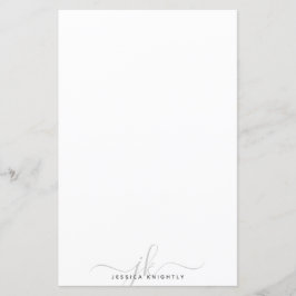 Lámina Iniciales de monograma gris moderno de diseño míni