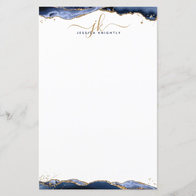 Lámina Iniciales monogramas del Purpurina de oro de Geode (Anverso)