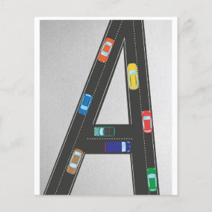 Lámina initial letter A in the shape of a road