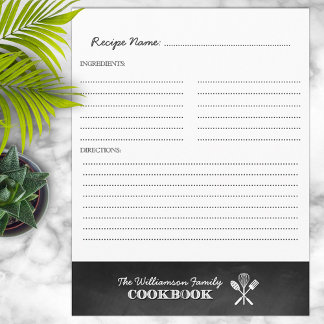 Lámina Inserción del cuaderno del libro de cocina de la f