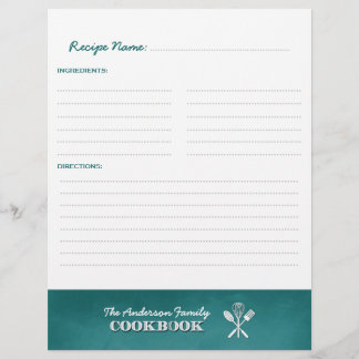 Lámina Inserción del cuaderno del libro de cocina de la f