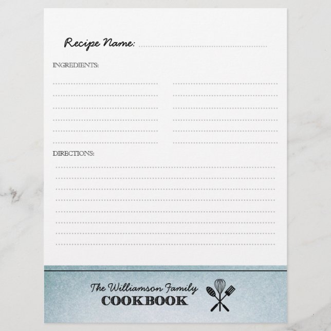 Lámina Inserción del cuaderno del libro de cocina de la f (Anverso)