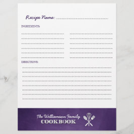 Lámina Inserción del cuaderno del libro de cocina de la f
