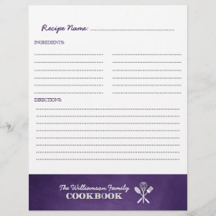 Lámina Inserción del cuaderno del libro de cocina de la f